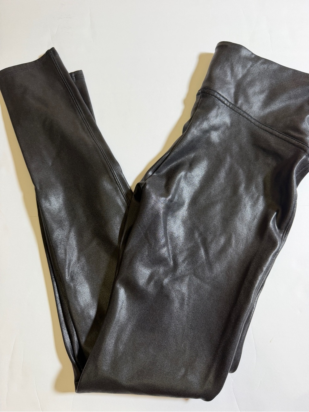 SPANX Women’s High-Waist Faux Leather Leggings - Black - Picture 3 of 5